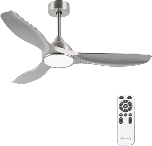 52 Inch Quiet DC Motor 6 Speed High CFM Modern Ceiling Fan with Lights