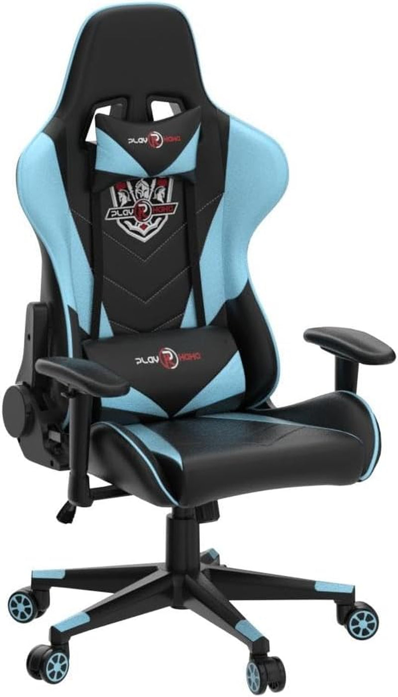 Ergonomic Video Gaming Chair 400 Lb Weight Capacity, Office Computer Chair with Headrest Lumbar Support, Reclining Racing Chair, Game Chair with Adjustable Armrest, Blue