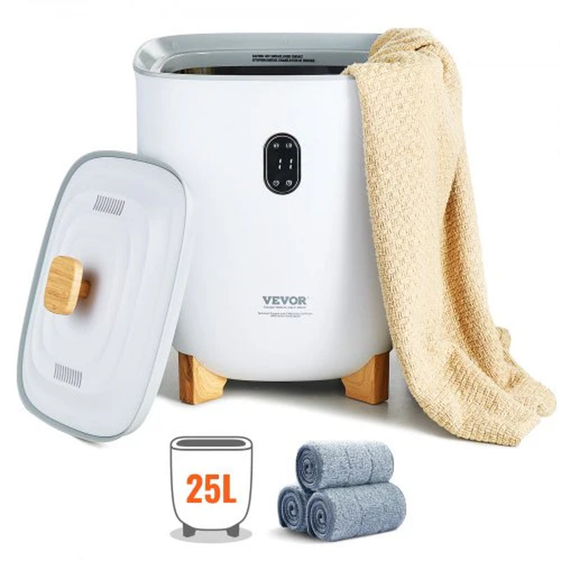 VEVOR Towel Warmer 25L, Towel Warmer Bucket with 2 Heating Modes, 20/40/60/90 Min Auto Shut Off, Bottom Heating Columns, LED Screen, Large Towel Warmer for Bathroom, Spa, Bathrobe, Blanket & Pajama