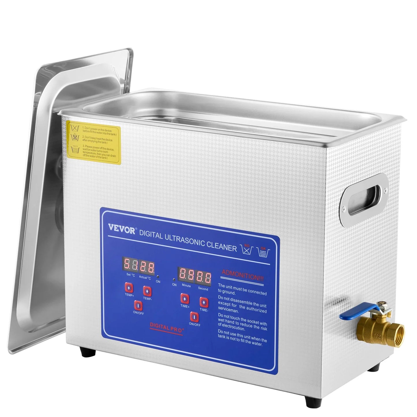 VEVOR Commercial Ultrasonic Cleaner 6L Professional Ultrasonic Cleaner 40Khz with Digital Timer&Heater 110V Excellent Cleaning Machine for Watch Instruments Industrial Parts Excellent Cleaner Solution