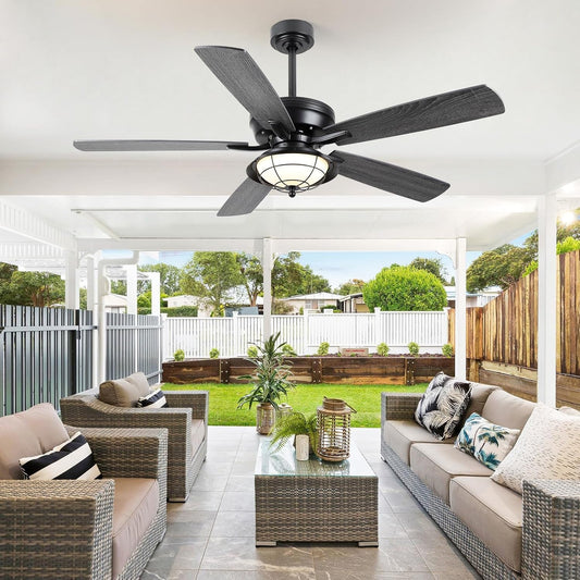 52" Ceiling Fan with Lights and Remote - Indoor/Outdoor Ceiling Fans,