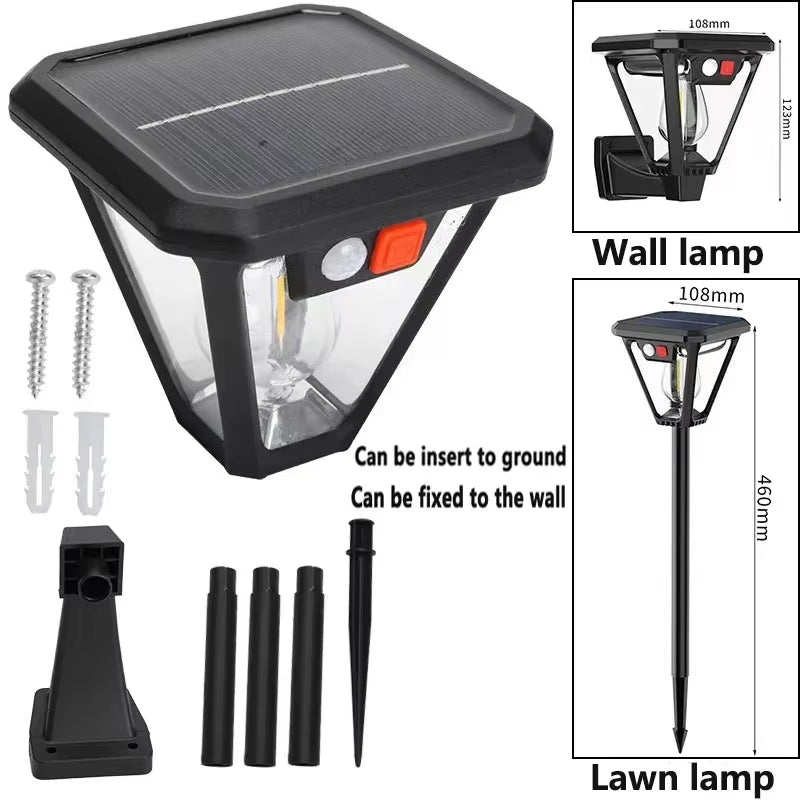 2IN1 Outdoor Solar Camping Wall Lamps Lawn Lamps Floor Lamp LED Induction Lamps Garden Landscape Lamps Decorative Tungsten Lamp