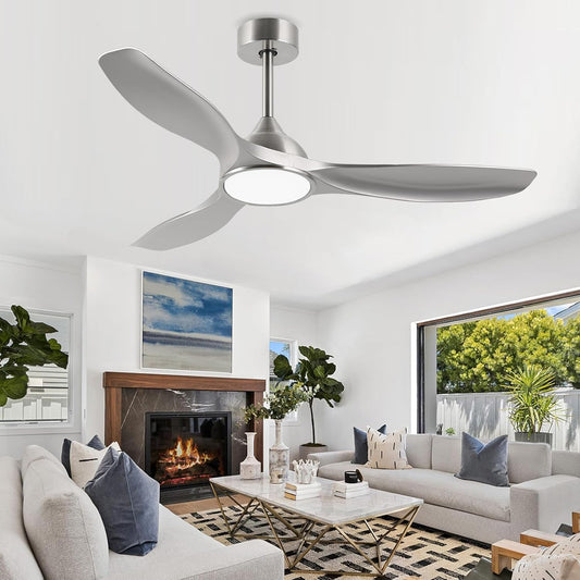 52 Inch Quiet DC Motor 6 Speed High CFM Modern Ceiling Fan with Lights